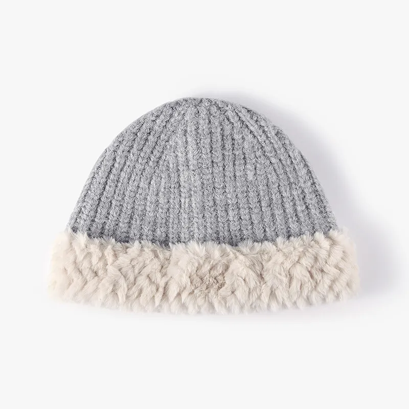 Fuzzy Hem Knit Hat - Image 2