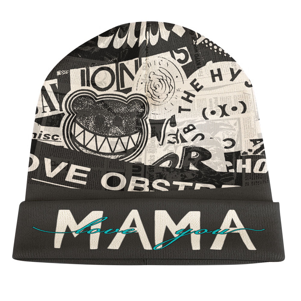 Full printed knitted hat - Image 7