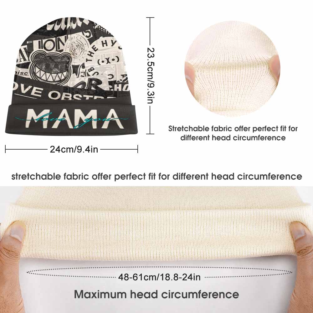 Full printed knitted hat - Image 5